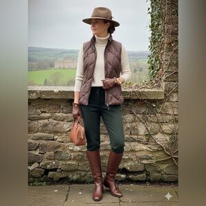 Vintage Mondetta Chocolate Quilted Feather Down Puffer Vest